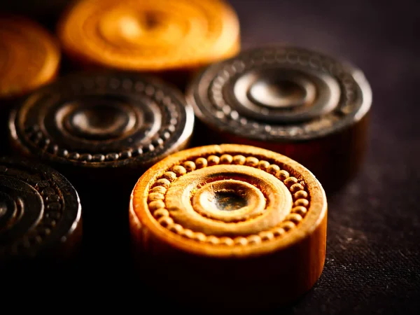 Ein Studio Nahaufnahme Von Backgammon Stücken — Stockfoto