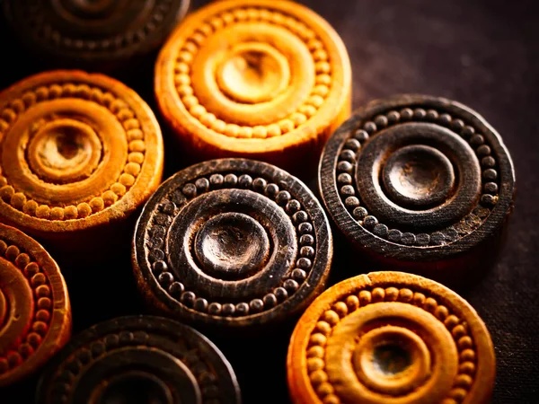 Een Studio Close Shot Van Backgammon Stukken — Stockfoto