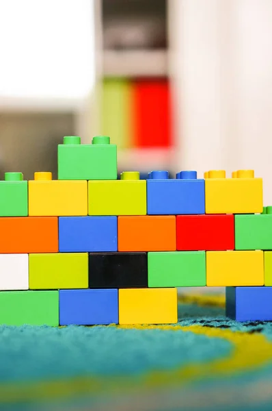 Poznan Polsko Července 2016 Malá Barevná Stěna Bloků Lego Duplo — Stock fotografie