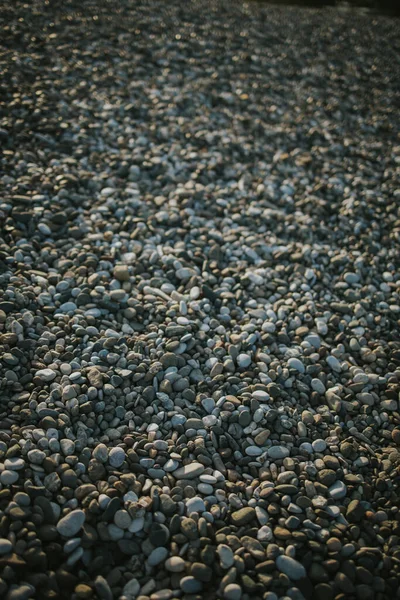 Vertical Closeup Shot Small Gray Pebbles — Stock Photo, Image