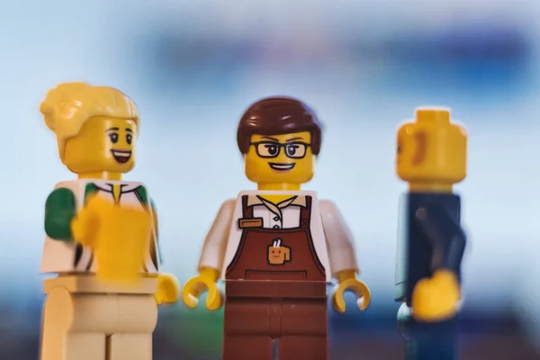 Mnichov Německo Května 2021 Lego Postavy Kancelářských Pracovníků Stojí Při — Stock fotografie