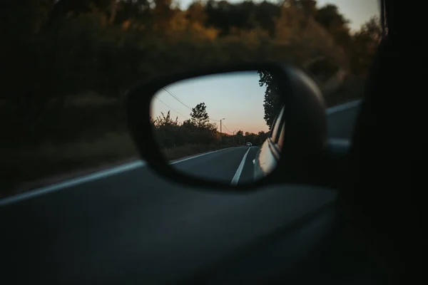 Krásný Výhled Viditelný Bočního Zrcátka — Stock fotografie