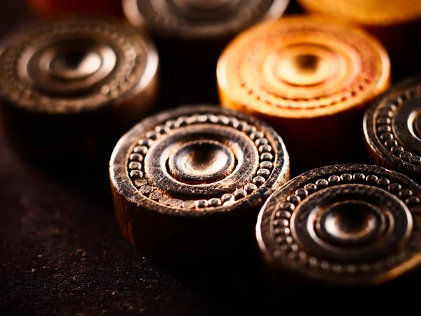 Een Studio Close Shot Van Backgammon Stukken — Stockfoto