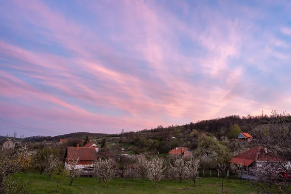 Okouzlující Scenérie Zapadající Oblohy — Stock fotografie