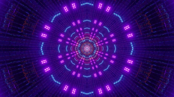 Geometrik Şekilli Renkli Işıklı Fütüristik Bir Arkaplanın Görüntüsü — Stok fotoğraf