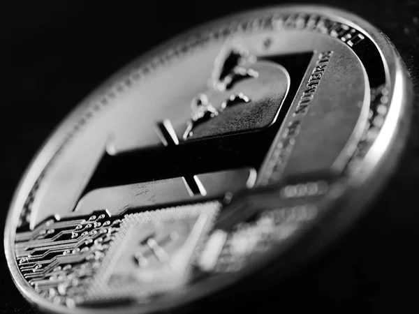 Grayscale Studio Shot Crypto Currency — Stock Photo, Image