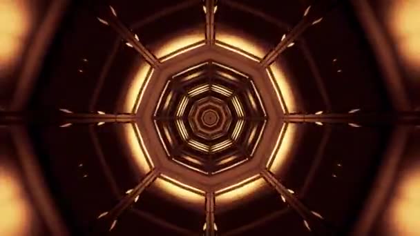 Futuristischer Science-Fiction-Weltraumtunnel mit leuchtenden Lichtern — Stockvideo