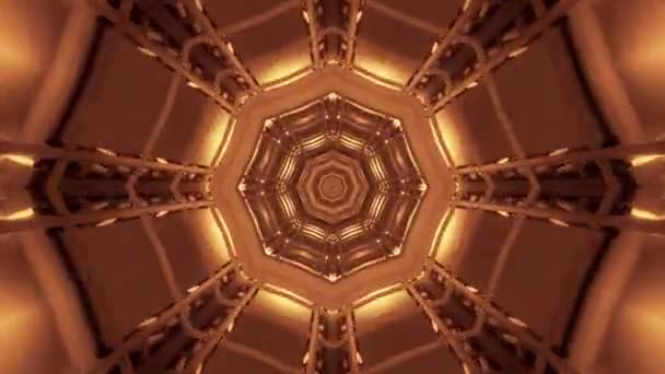 Футуристический научно-фантастический проход в космический туннель с сияющими огнями — стоковое видео