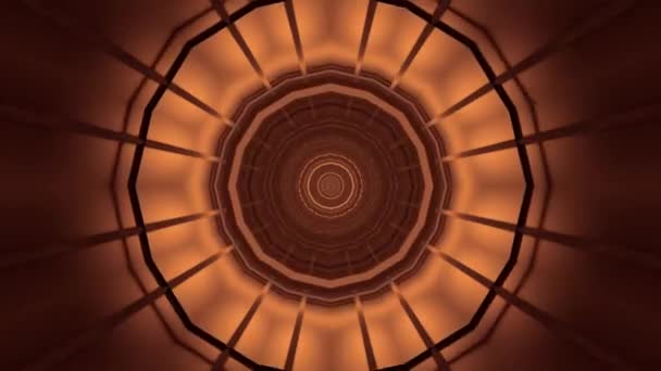 Futurystyczny korytarz tunelu sci-fi ze świecącymi światłami — Wideo stockowe