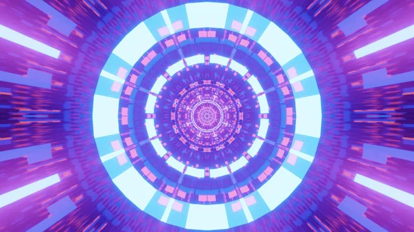 Rendering Futuristic Background Geometric Shapes Colorful Led Lights — Stock Photo, Image