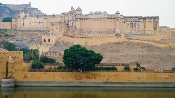 Jaipur Yakınlarındaki Görkemli Amber Kalesi Rajasthan Hindistan Gün Işığında — Stok fotoğraf