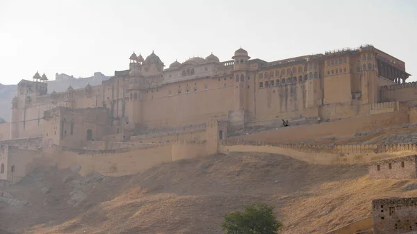 Majestic Amber Fort Jaipur Rajasthan India Daylight — 스톡 사진