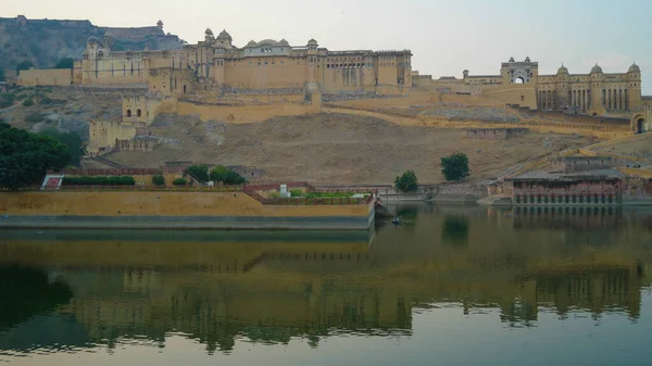 Jaipur Yakınlarındaki Görkemli Amber Kalesi Rajasthan Hindistan Gün Işığında — Stok fotoğraf