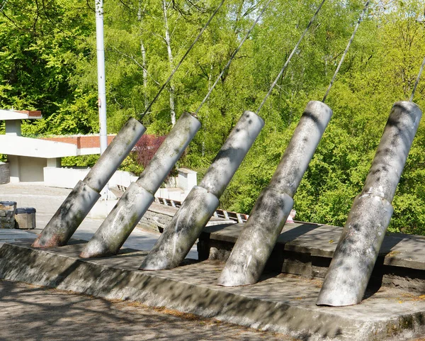 Řada Držáků Kabelů Parku — Stock fotografie