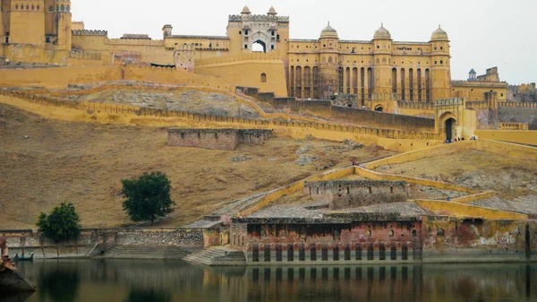 Majestic Amber Fort Jaipur Rajasthan India Daylight — 스톡 사진