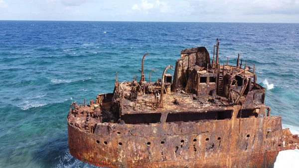Ein Verlassenes Schiff Klein Curacao — Stockfoto
