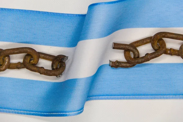 Cadenas Rotas Bandera Argentina Concepto Revolución Independencia Nacional —  Fotos de Stock