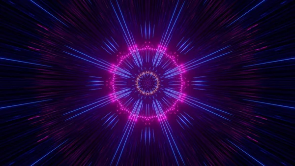 Rendering Cool Futuristic Background Purple Vibrant Colors Neon Blue Rays — 스톡 사진