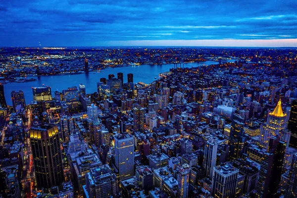 Fascinerande Utsikt Över Hudson River Och Stadsbilden New York Usa — Stockfoto