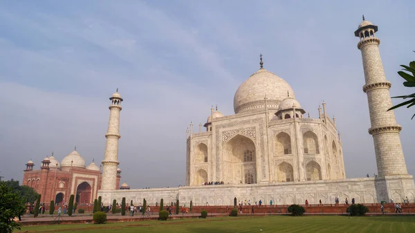 Mausoleo Mármol Blanco Marfil Taj Mahal Orilla Sur Del Río — Foto de Stock