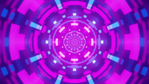 Rendering Futuristic Kaleidoscopic Patterns Purple Blue Vibrant Colors — 스톡 사진