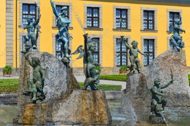 The ancient statues in Herrenhausen Gardens Hannover, Germany clipart