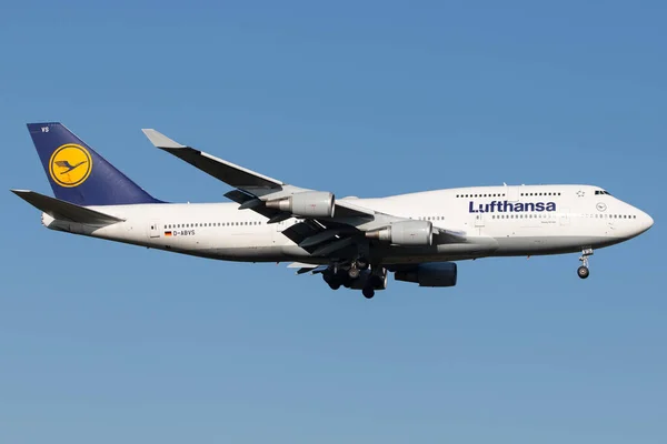 Frankfurt Main Tyskland Nov 2019 Lufthansa Dlh Närmar Sig Frankfurt — Stockfoto