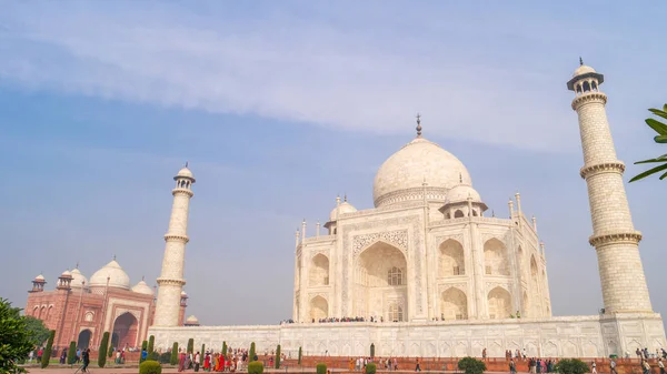 Mausoléu Mármore Branco Marfim Taj Mahal Margem Sul Rio Yamuna — Fotografia de Stock