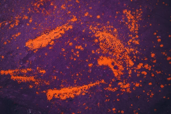 Abstrakt Marmormålning Med Blandade Orange Och Lila Färger Vattnet — Stockfoto