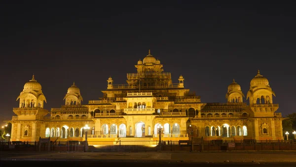 Albert Hall Múzeum Található Jaipur India Éjszaka — Stock Fotó