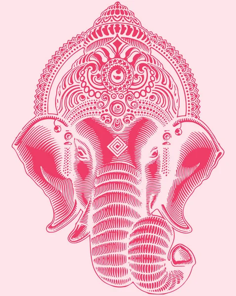 Illustrazione Uno Schizzo Della Silhouette Lord Ganesha Sfondo Rosa — Foto Stock