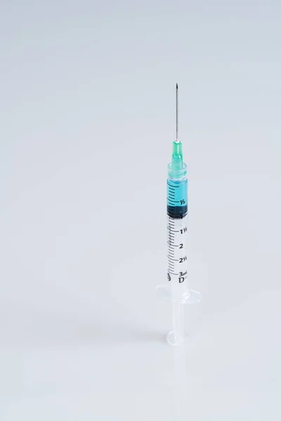 Vertical Shot Syringe Isolated White Background — 스톡 사진