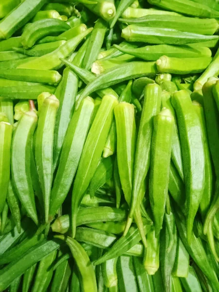 Eine Nahaufnahme Von Okra Haufen — Stockfoto