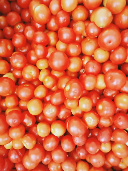 Tembakan Jarak Dekat Dari Tumpukan Tomat — Stok Foto