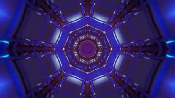Futurystyczne Tło Geometrycznych Kształtach Neonowych Złotych Światłach — Wideo stockowe