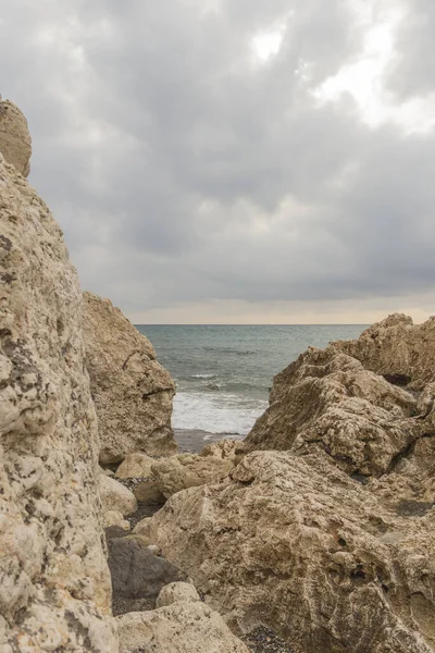 Vertikal Bild Den Lugna Stranden Malaga Andalusien Spanien Dagsljus — Stockfoto