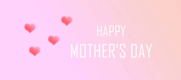 Text Happy Mother Day Red Heart Icons Pink Background — Stock Photo, Image