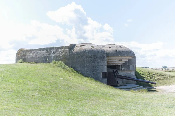 Side View Allied Landing Sites German Coastal Battery Normandy France — Stock Photo, Image