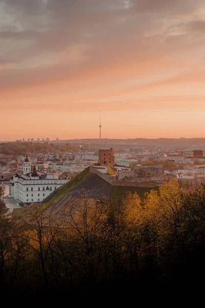 Disparo Vertical Vilnius Lituania Desde Colina Las Tres Cruces —  Fotos de Stock