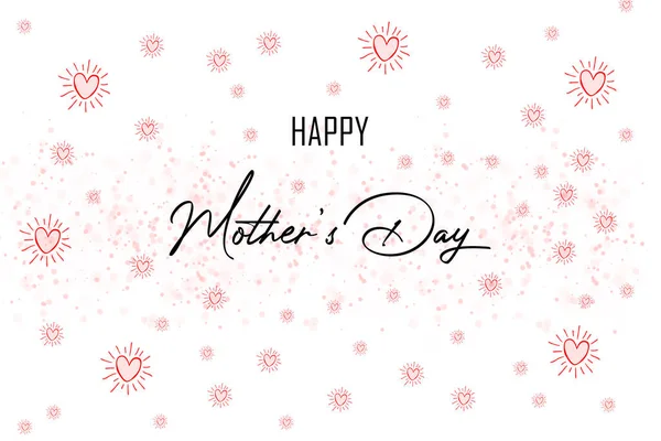 Text Happy Mother Day Red Heart Icons White Background — Stock Photo, Image