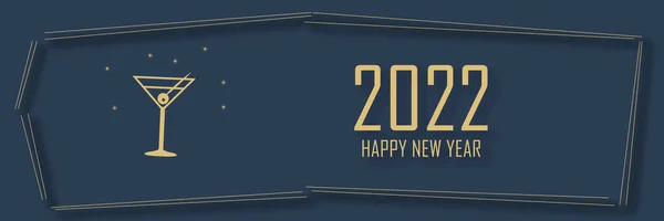 Tekst 2022 Happy New Year Een Blauwe Achtergrond Met Een — Stockfoto