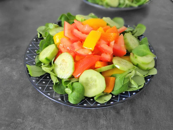 健康沙拉与蔬菜的特写镜头 — 图库照片