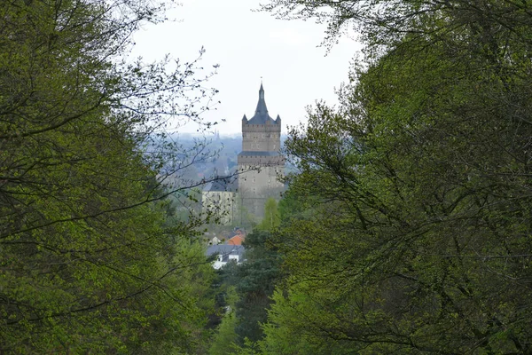 Widok Zamku Schwanenburg Zamek Łabędzi Przez Drzewa Kleve Niemcy — Zdjęcie stockowe