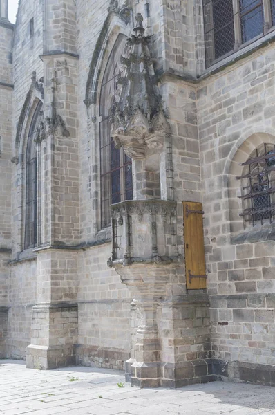 Colpo Verticale Edificio Medievale Nella Città Vitre Francia — Foto Stock