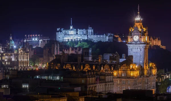 Paisaje Urbano Edimburgo Por Noche —  Fotos de Stock