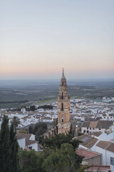Segertornet Vid Solnedgången Estepa Andalusien Spanien — Stockfoto