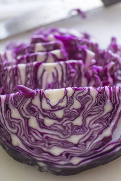 Die Konsistenz Rotkohl Geschnitten — Stockfoto