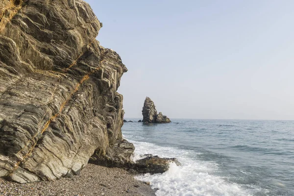 Primer Plano Gran Acantilado Playa Málaga Andalucía España — Foto de Stock