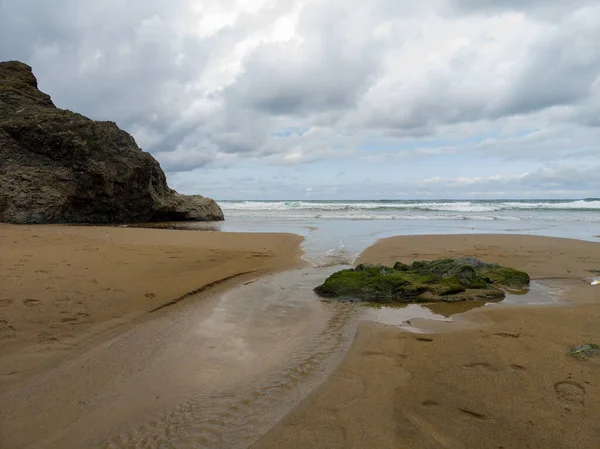 Breathtaking View Bakio Beach Coast Vizcaya Basque Country Cloudy Winter — Stok fotoğraf