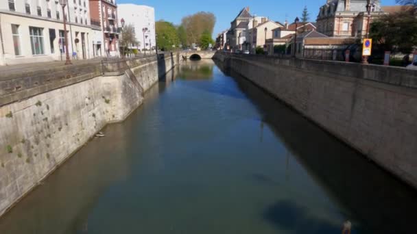 Egy Csatorna Chalons Champagne Ban Franciaországban — Stock videók